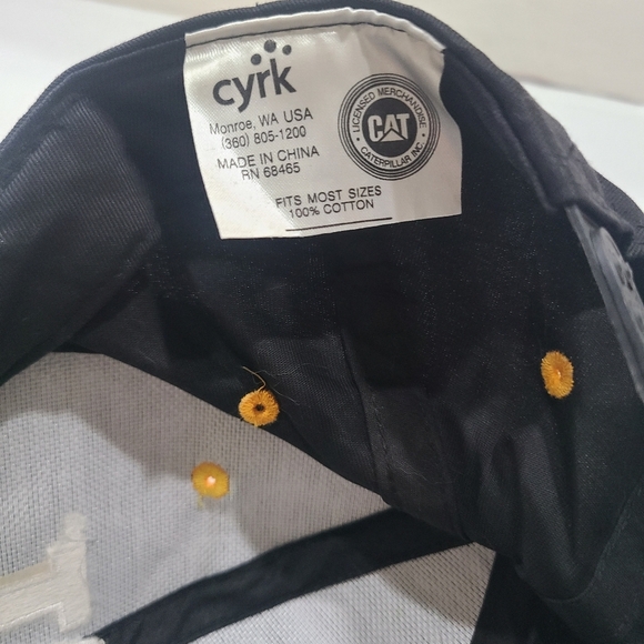 Caterpillar Black and Yellow Hat Cap men's One Size Ajustable - Picture 4 of 5